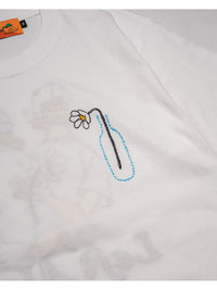 FLOWER BEHIND SS TEE -WHITE-