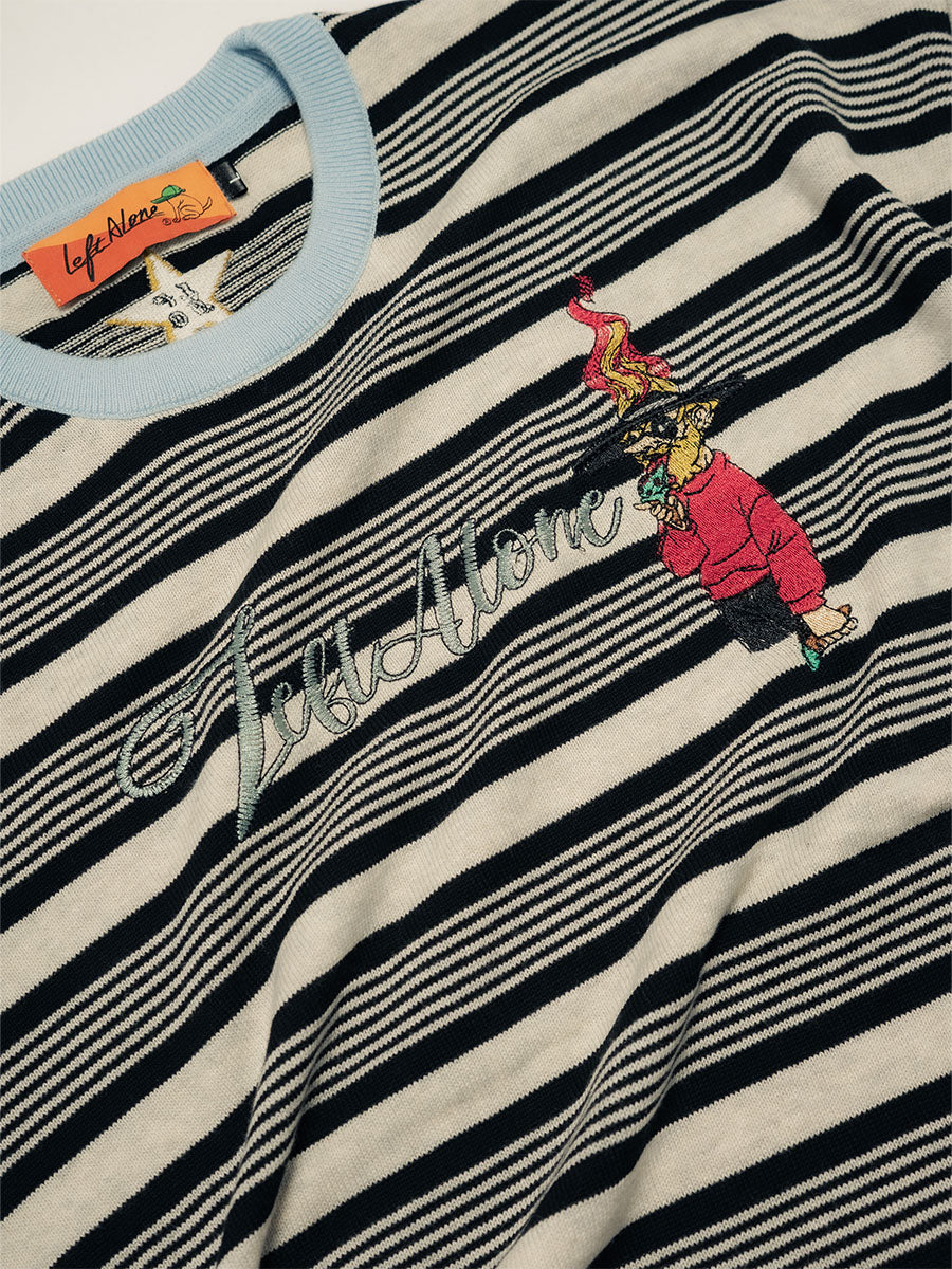 BORDER S/S TEE -BLACK-