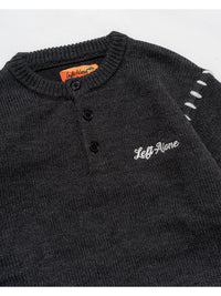 HENLEY STITCH KNIT -CHARCOAL-