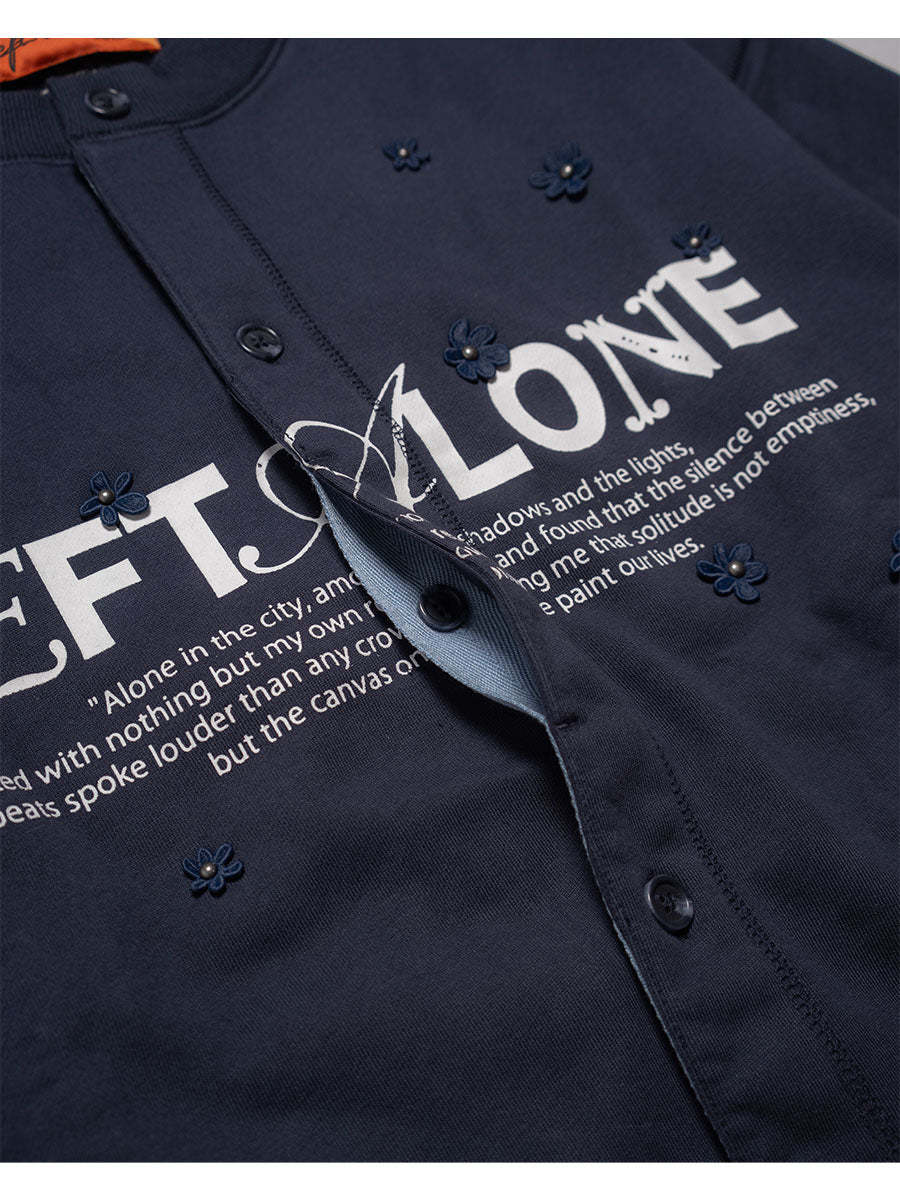 FLOWER GARDEN CARDIGAN -NAVY-