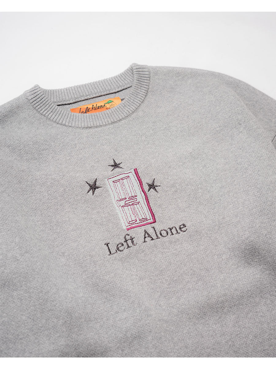 CREW KNIT -GREY-