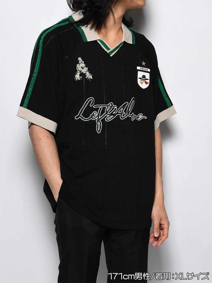 KNIT GAME SHIRT -BLACK-