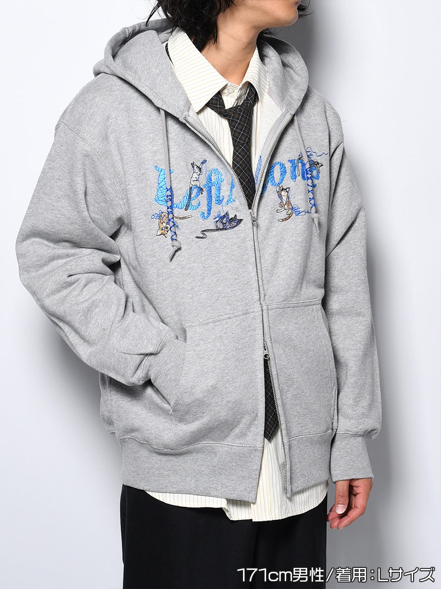 CAT ZIP PARKA -HEATHER GREY-
