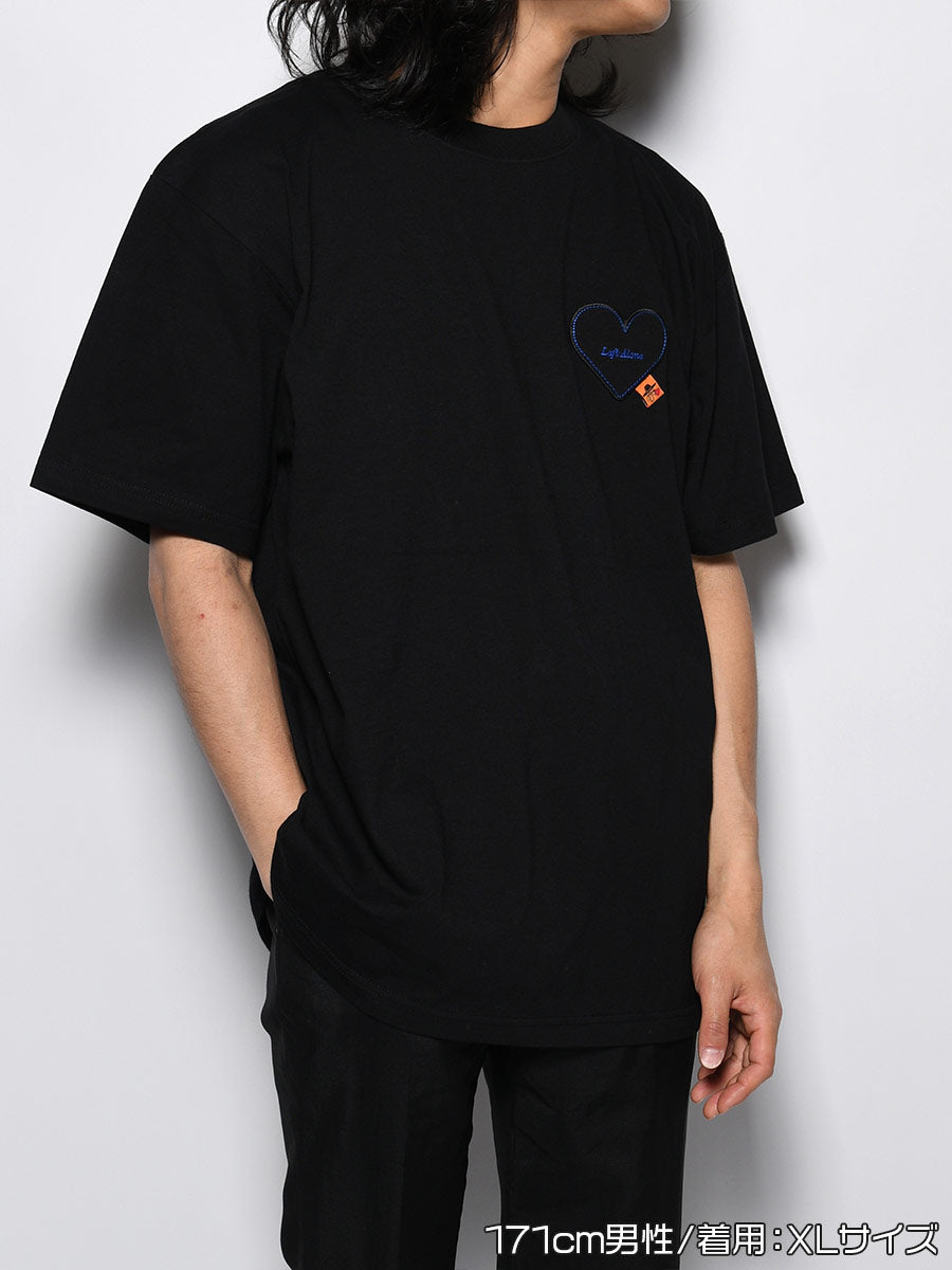 HEART POCKET TEE -BLACK-