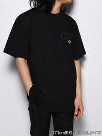 HEART POCKET TEE -BLACK-