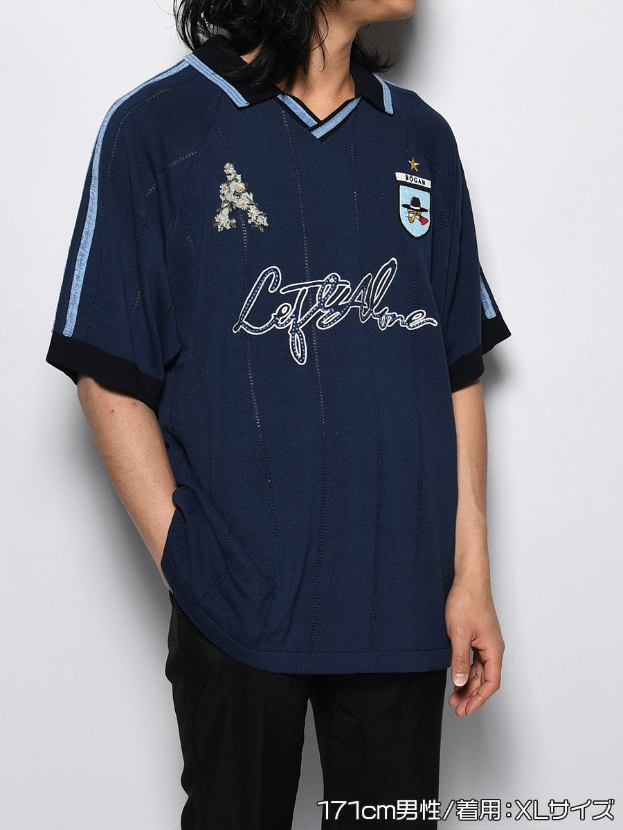 KNIT GAME SHIRT -NAVY-
