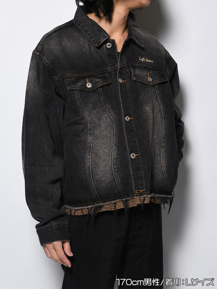 RAW WAVE DENIM JKT -BLACK-