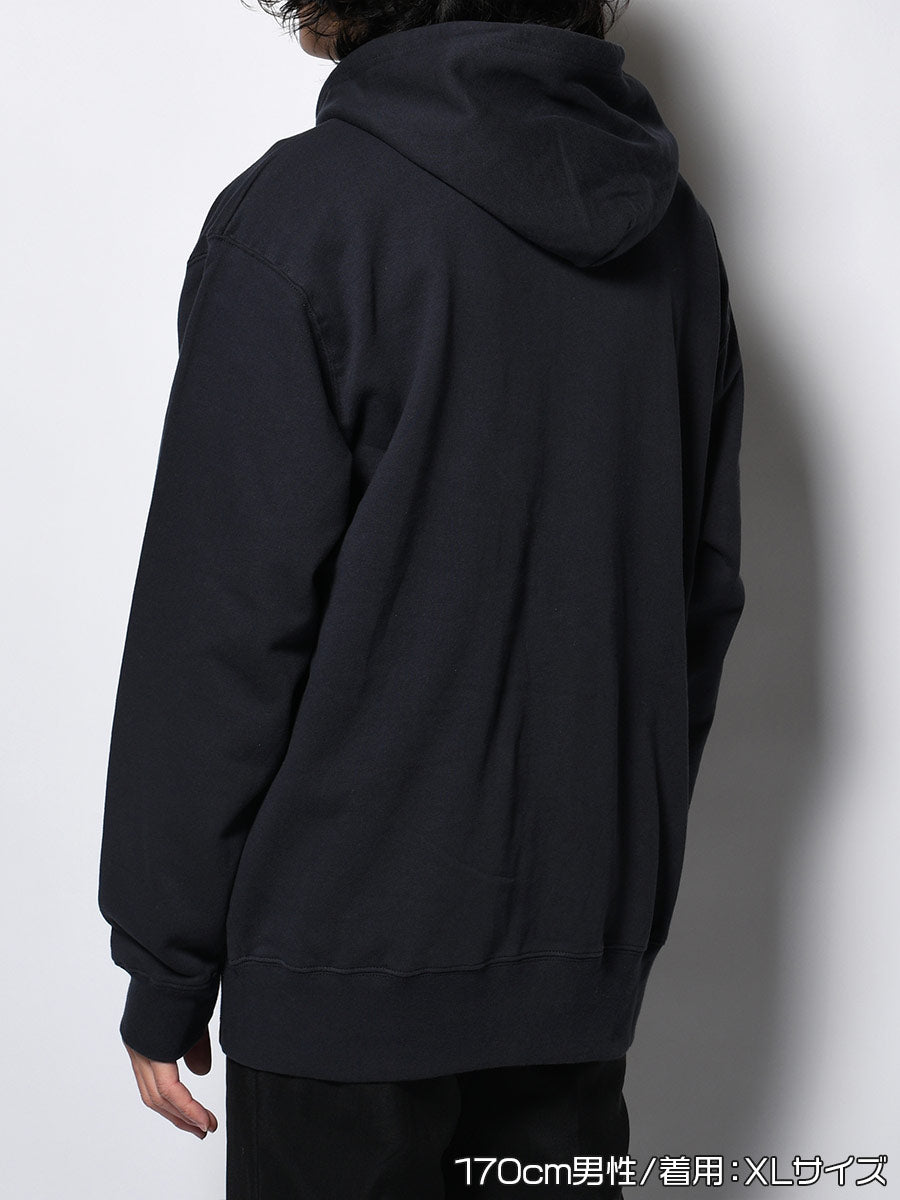 LEOPARD ZIP PARKA -NAVY-