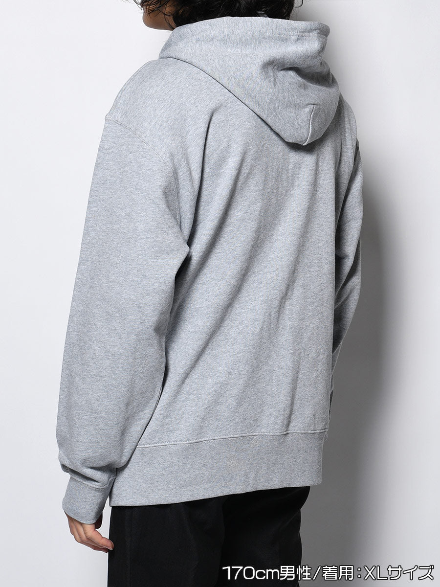 LEOPARD ZIP PARKA -HEATHER GREY-