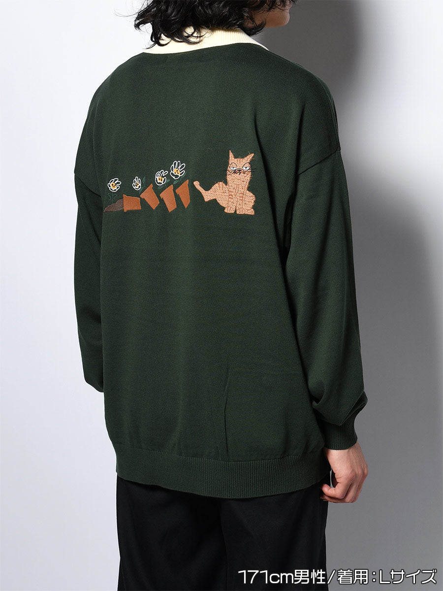 KNIT POLO -GREEN-