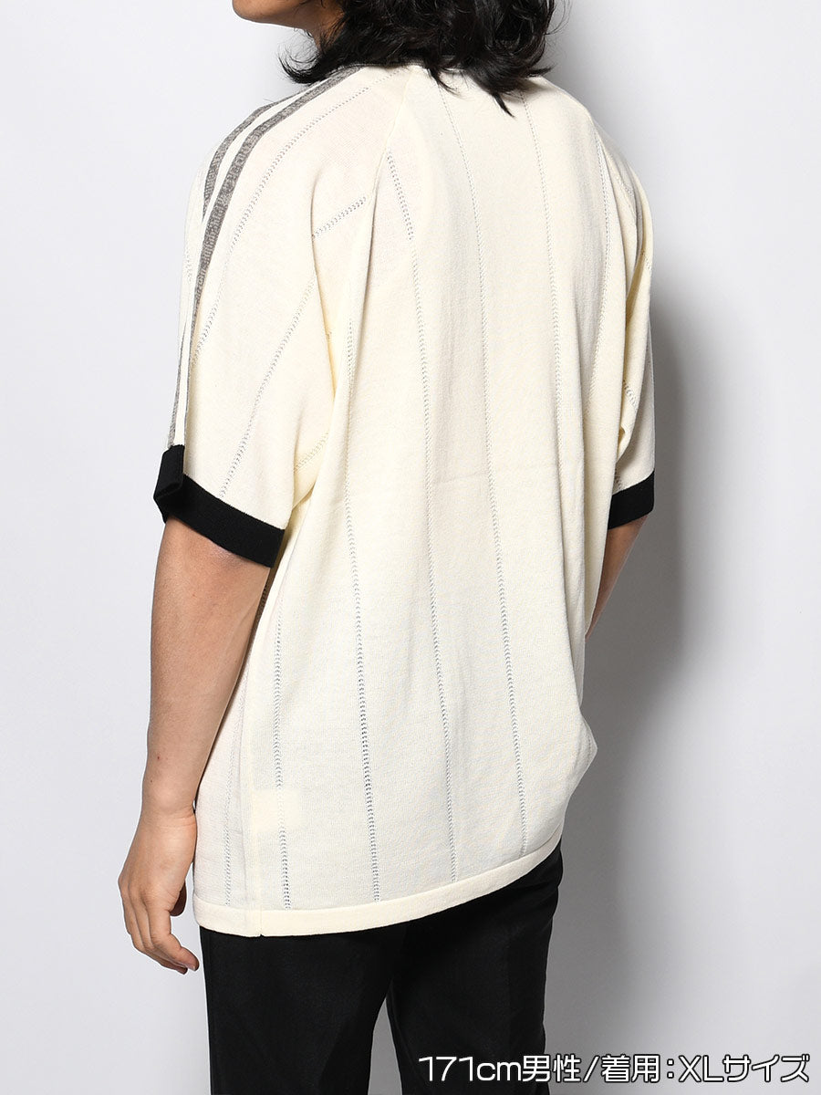 KNIT GAME SHIRT -OFF WHITE-