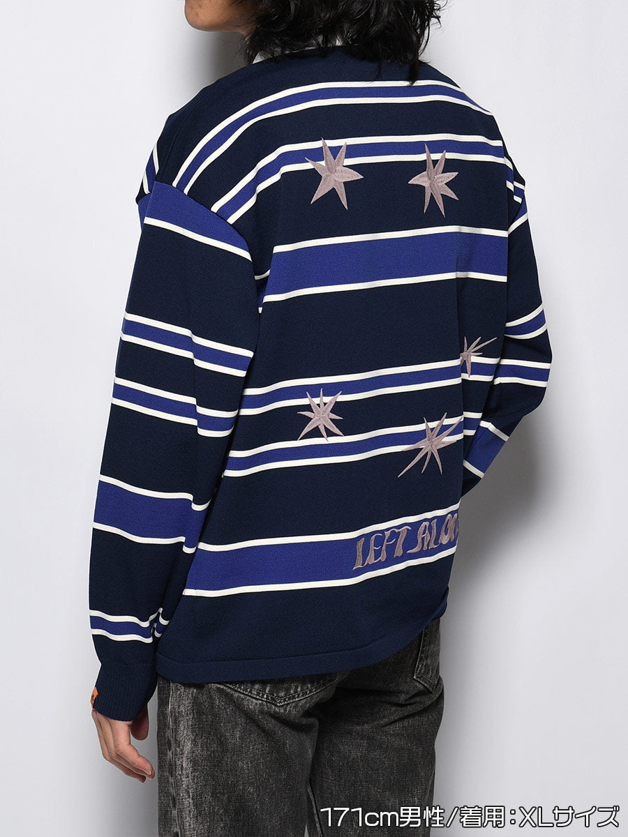 WIDE BORDER KNIT SH -NAVY-