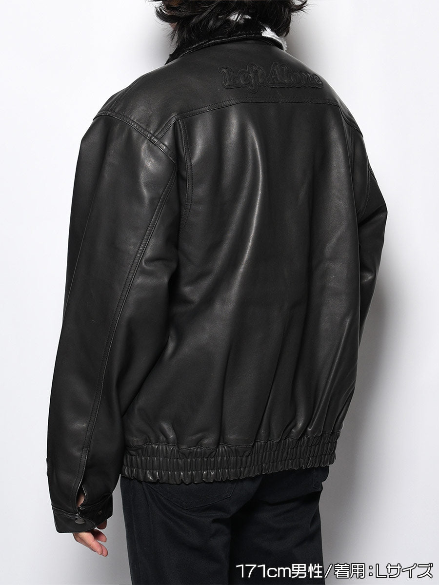 FAKE LEATHER JKT -BLACK-