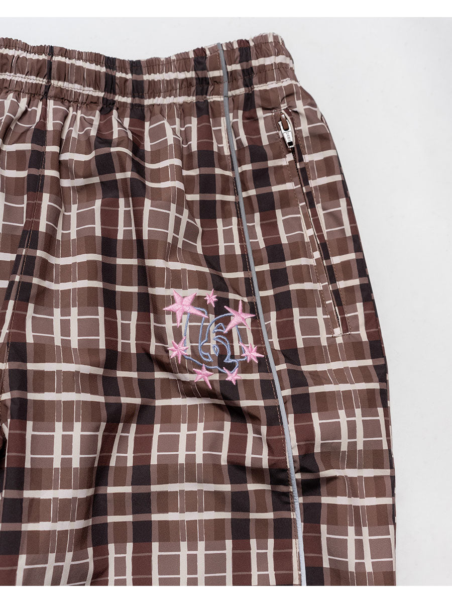 NYLON TRACK PANTS -CHECK-