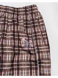 NYLON TRACK PANTS -CHECK-
