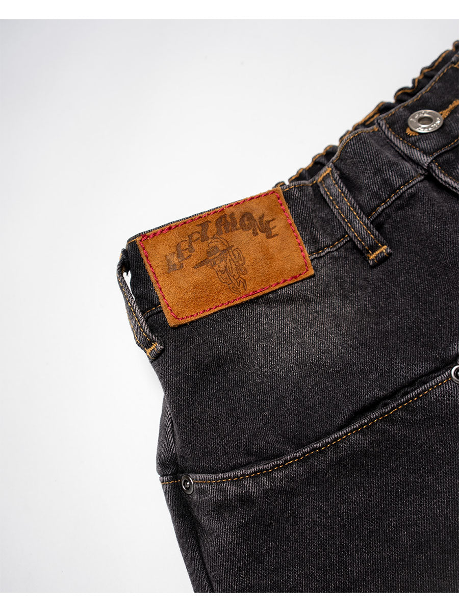 RAW WAVE DENIM PANTS -BLACK-