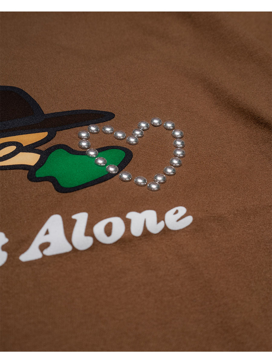 ICON FLOCKING SS TEE -BROWN-