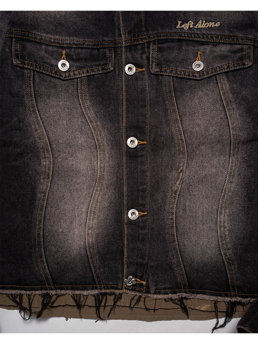 RAW WAVE DENIM JKT -BLACK-