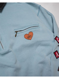 HALF ZIP SWEAT -LIGHT BLUE-