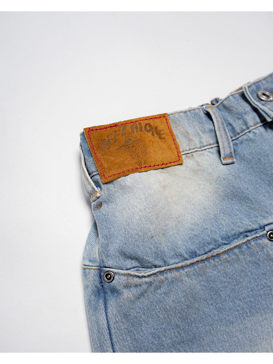 RAW WAVE DENIM PANTS -L.INDIGO-