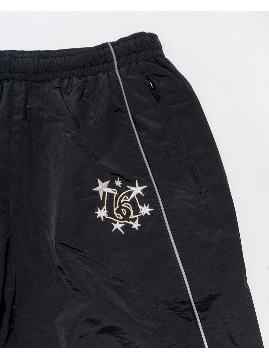 NYLON TRACK PANTS -BLACK-
