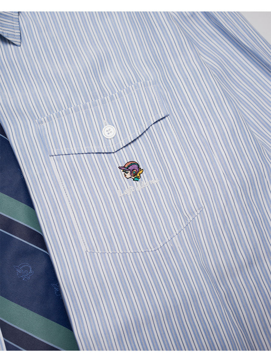 TIE STRIPE LS SHIRT -LIGHT BLUE-