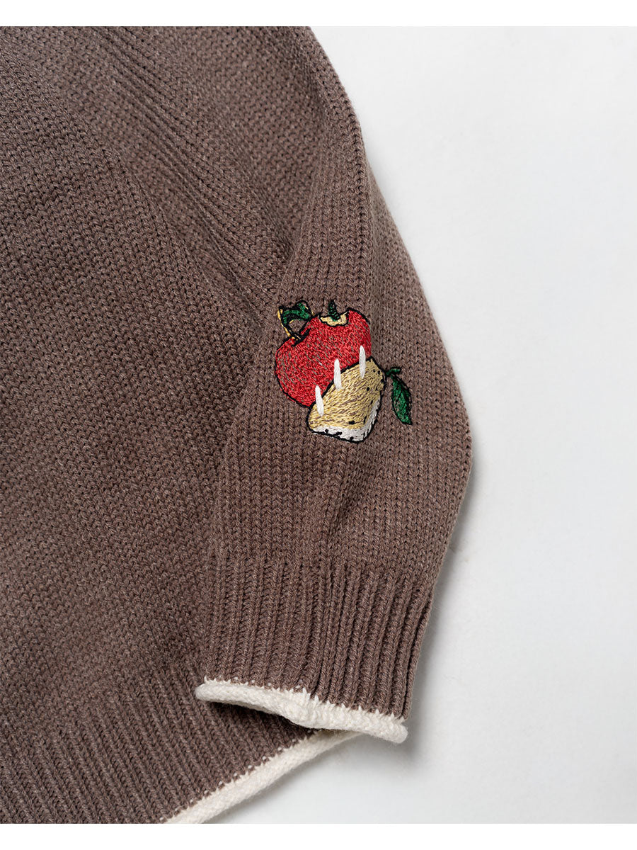 HENLEY STITCH KNIT -GREIGE-