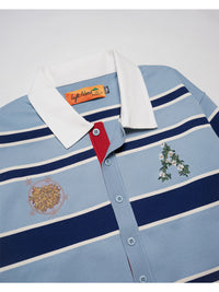 WIDE BORDER KNIT SH -LIGHT BLUE-