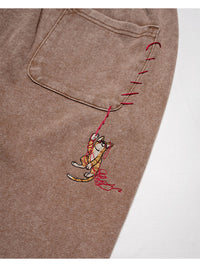 CAT SWEAT PANTS -BROWN-