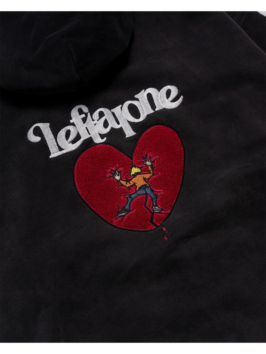 HEART ZIP PARKA -BLACK-