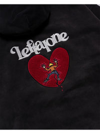 HEART ZIP PARKA -BLACK-