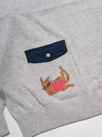 KNIT POLO -GREY-