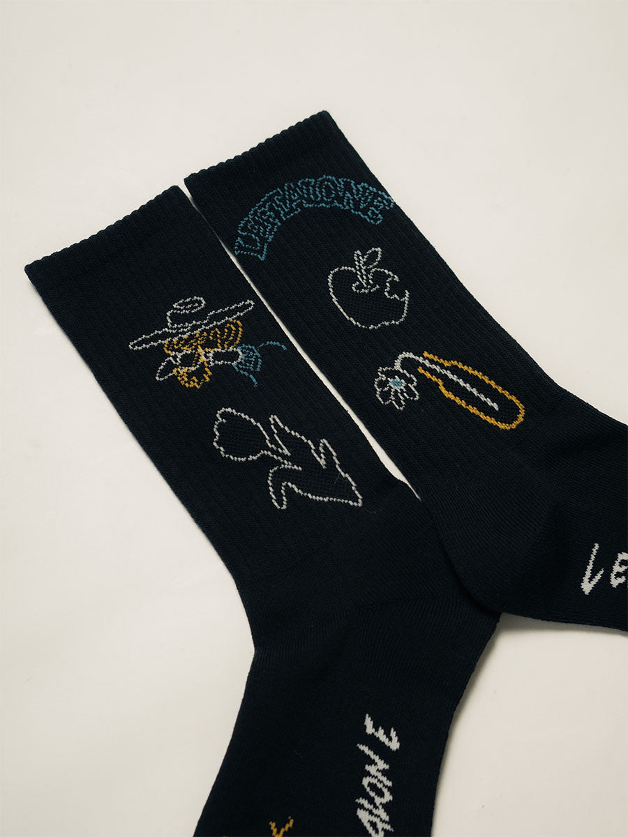 DRAWN SOX -BLACK-