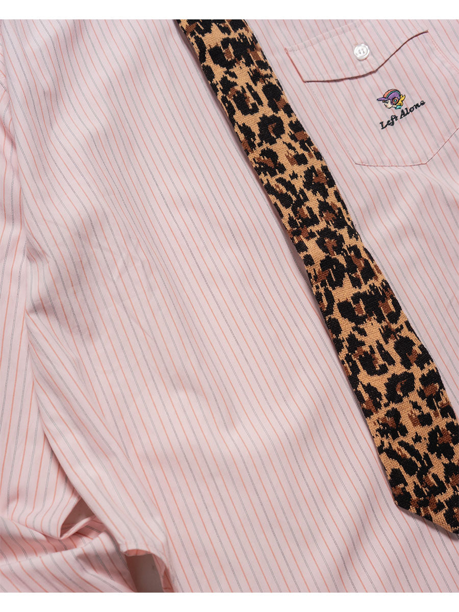 KNIT TIE LS SHIRT -STRIPE2(PINK)-