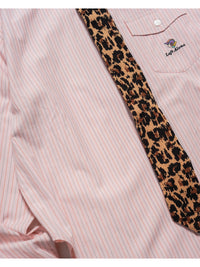 KNIT TIE LS SHIRT -STRIPE2(PINK)-