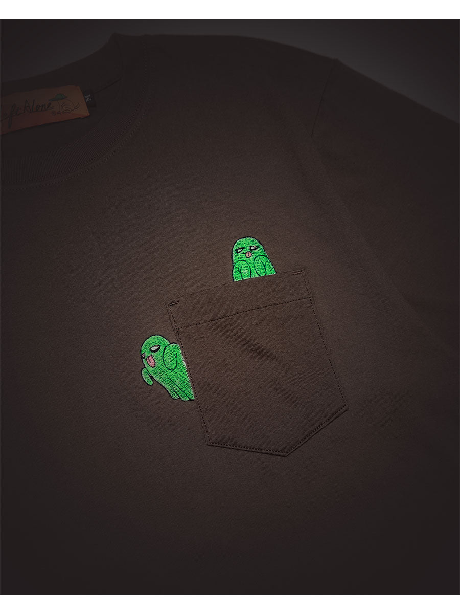 GHOST POCKET TEE -CHARCOAL-
