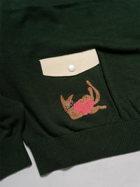 KNIT POLO -GREEN-