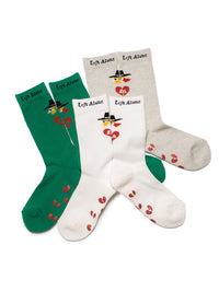 HEART SOCKS -GREY-