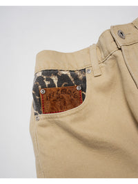 LEOPARD PAINT PANTS -BEIGE-
