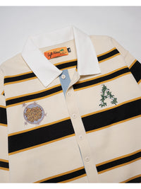 WIDE BORDER KNIT SH -IVORY-