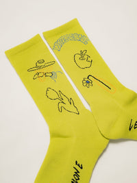 DRAWN SOX -LIME-