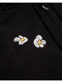FLOWER ZIP PARKA -BLACK-