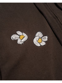 FLOWER ZIP PARKA -BROWN-