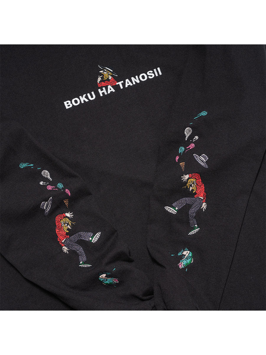 BOKUTANO × LA L/S TEE -BLACK-