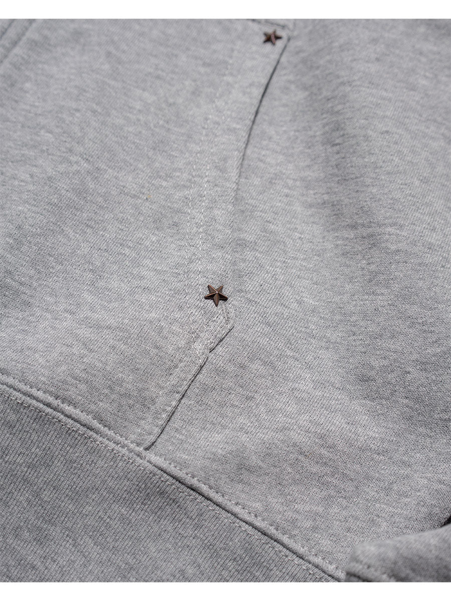 LEOPARD ZIP PARKA -HEATHER GREY-