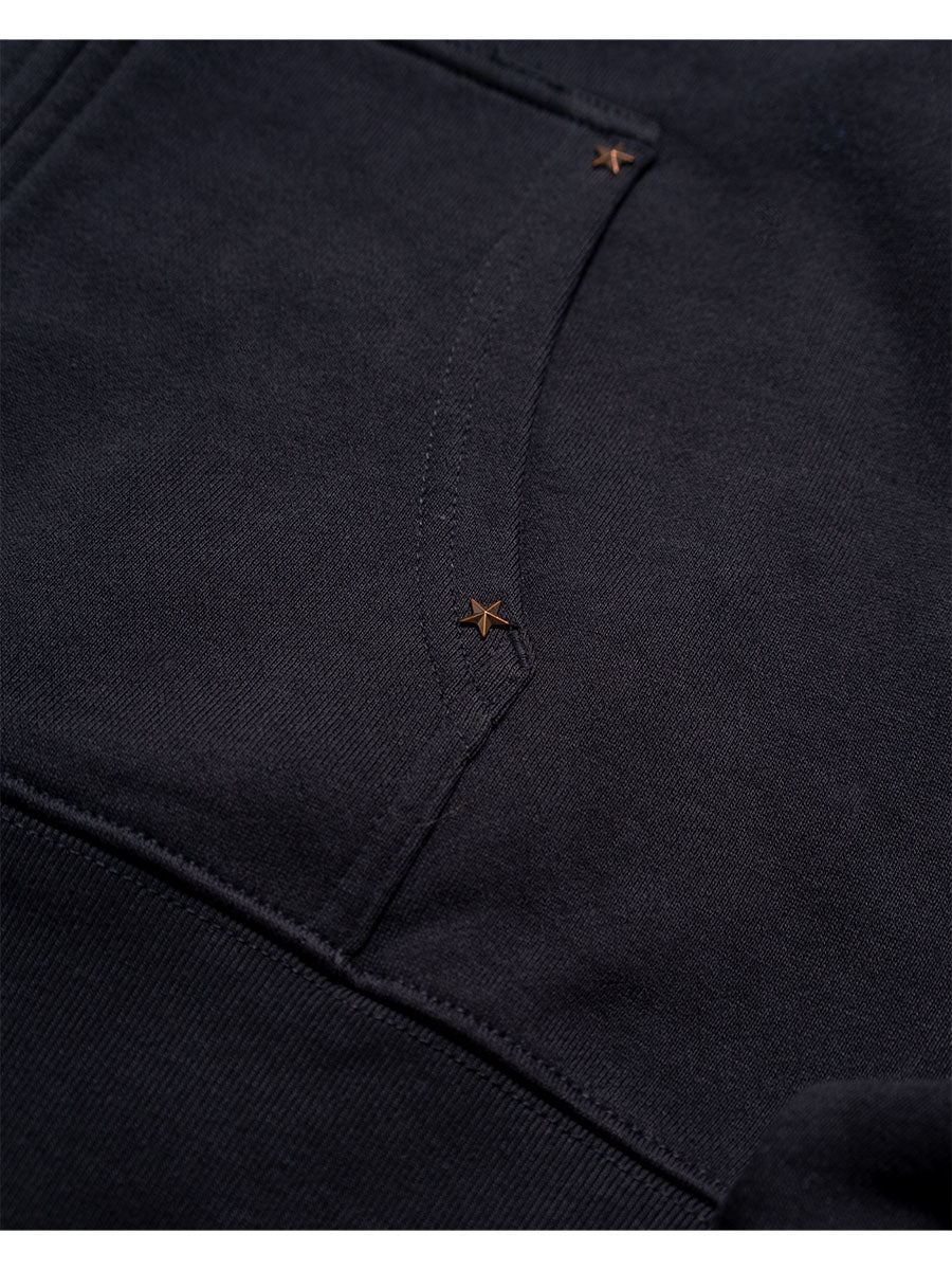 LEOPARD ZIP PARKA -NAVY-