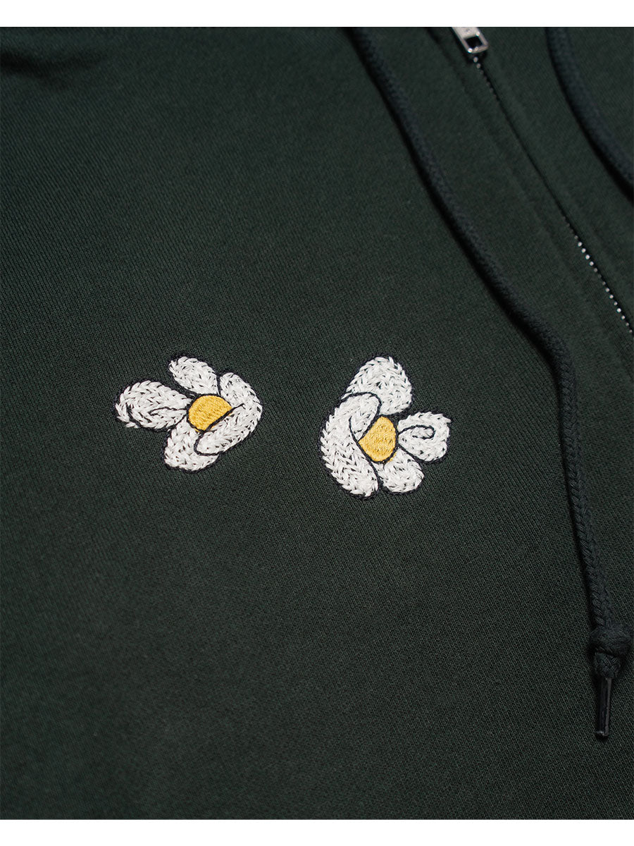 FLOWER ZIP PARKA -GREEN-