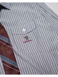 TIE STRIPE LS SHIRT -NAVY-