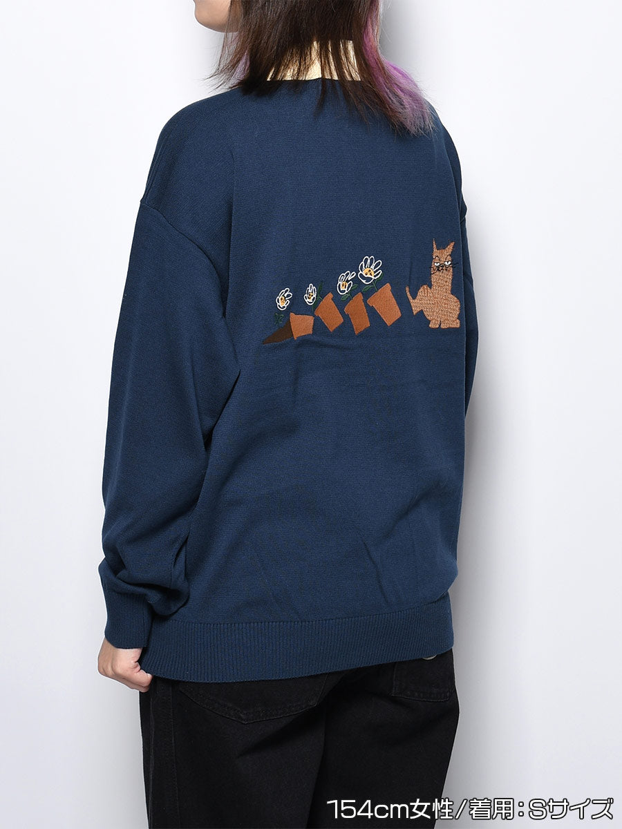 KNIT POLO -NAVY-