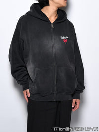 HEART ZIP PARKA -BLACK-